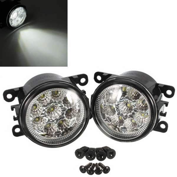2pcs 55W 6000K LED Front Fog Lamp Daytime Running Light For Honda Ford Focus Subaru