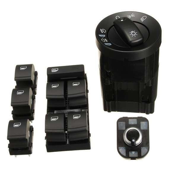 6pcs Headlight Window Panel Mirror Switch Control Set Kit For AUDI A4 Sedan
