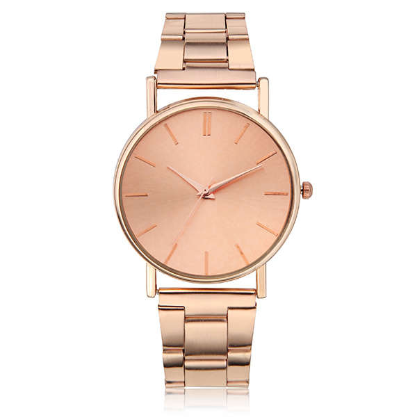 Metal Dial Stainless Steel Band Unisex Analog Wrist Watch