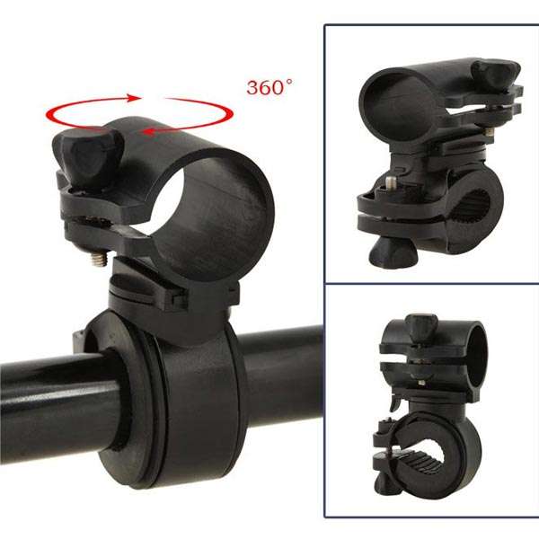 Bike Bicycle LED Flashlight Torch Bracket Mount Clamp Holder Antiskid