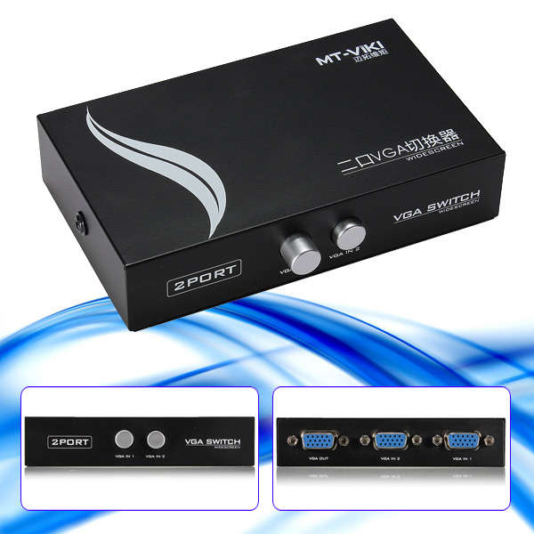 2 Port VGA SVGA 2 To 1 Monitor Sharing Switch