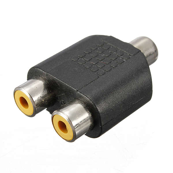 1 RCA Female to 2 RCA Female AV Audio Video Adapter