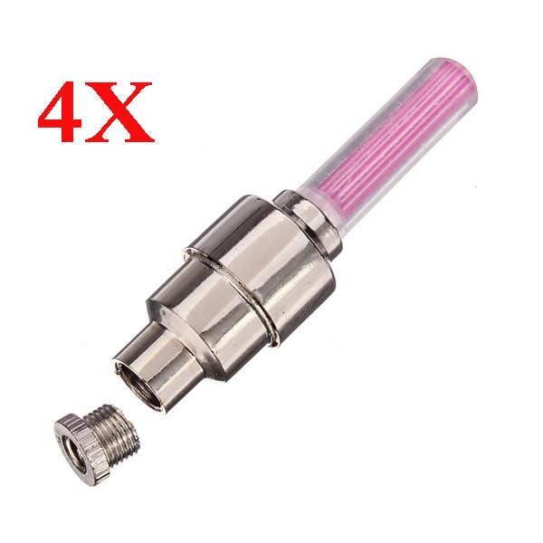 4x Car Bike Wheel Tyre Flash LED Valve Cap Light Red