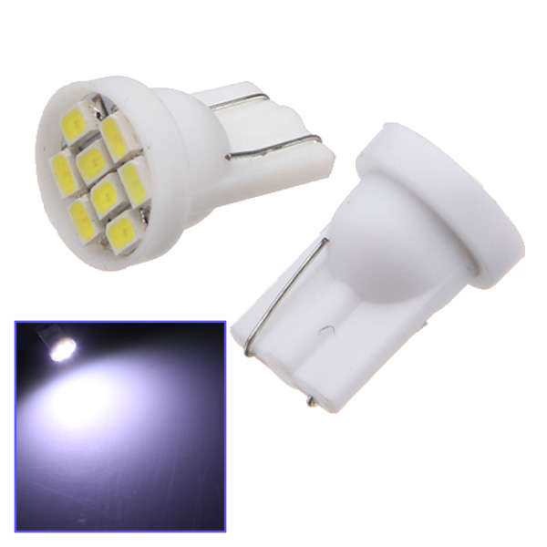 2xCar Ultra White 8LED 3020 SMD T10 W5W Bulb Wedge Side Light Bulb