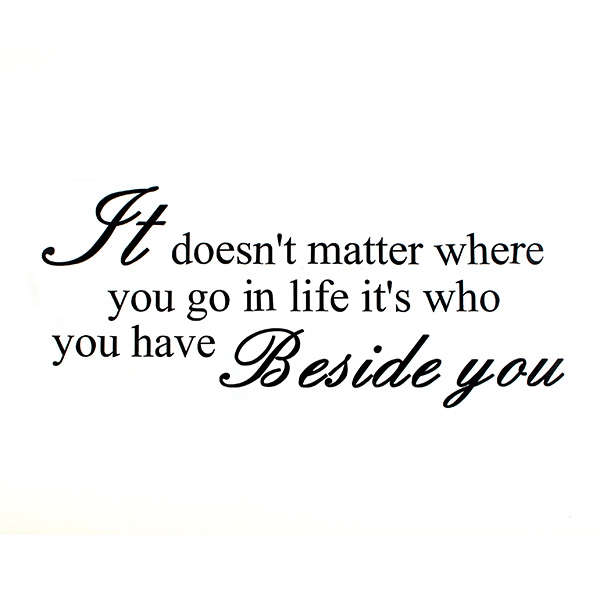 IT DOESN'T MATTER WHERE YOU GO BESIDE YOU Quote PVC Wallpaper ZY8134