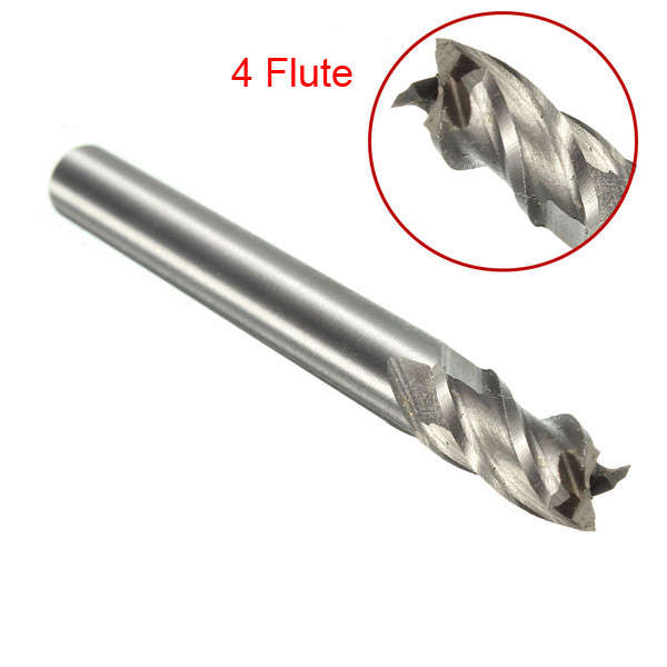 6mm x 6mm HSS 4 Flute Solid Coated End Milling Cutter Drill Bit