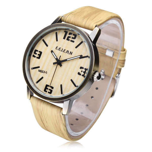 FEIFAN M051-S Vintage Big dial Wood Grain Waterproof Quartz Watch