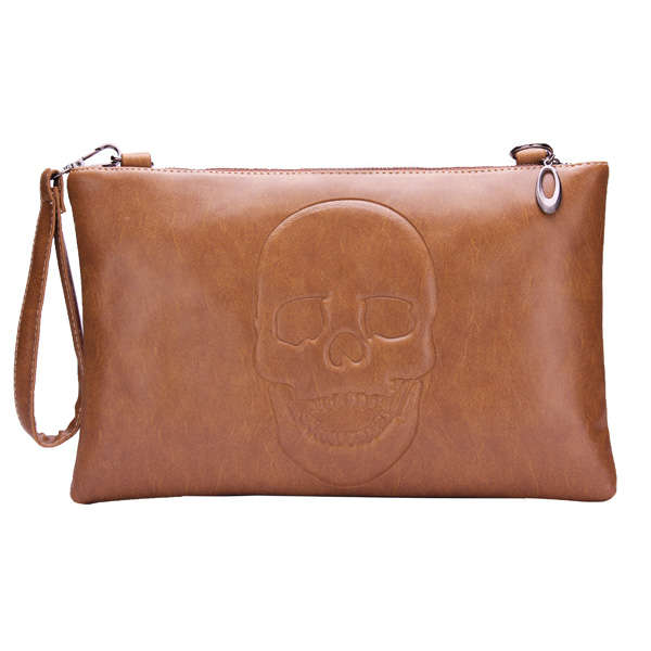 PU Leather Skull Printing Clutches Bag *
