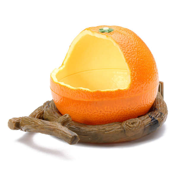 Orange Plastic Bird Cup Bird Food Feeder