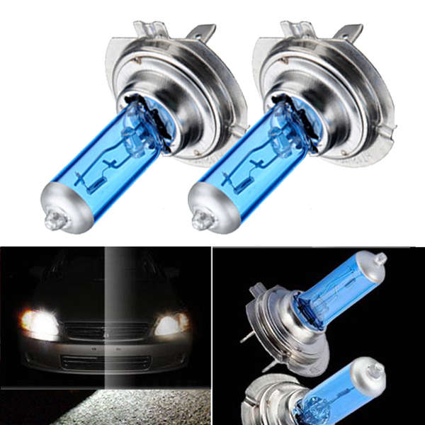 2x Car Front Light Headlight H7 Ultra White Xenon Bulbs