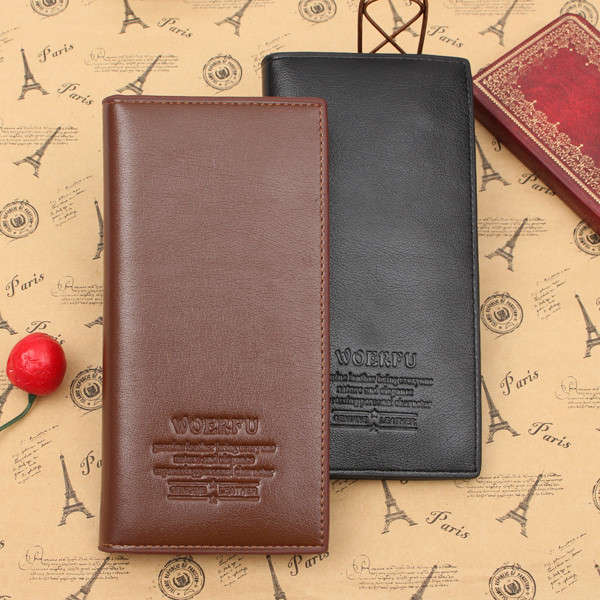 Ultra-slim Men Leather Wallet Money Clip Credit Card Holder Purse