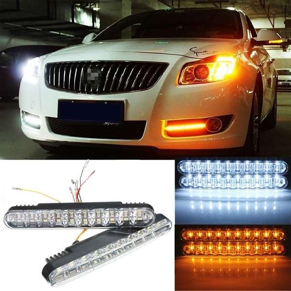 2pcs Car Daytime Running Light DRL Daylight Lamp with Turn Lights