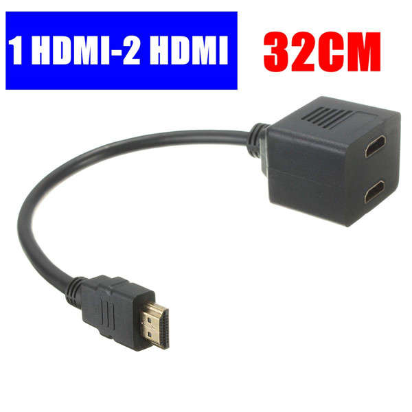 1 HDMI Male To 2 HDMI Female Switch Adapter Cable 19 Pins Converter