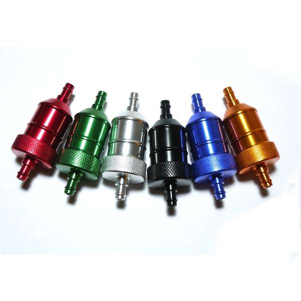 Aluminum Reusable Universal Motorcycle Fuel Filter Petrol Gas Gasoline Liquid