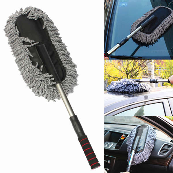 Car Wash Cleaning Brush Duster Dust Wax Mop Microfiber Telescoping Dusting Tool