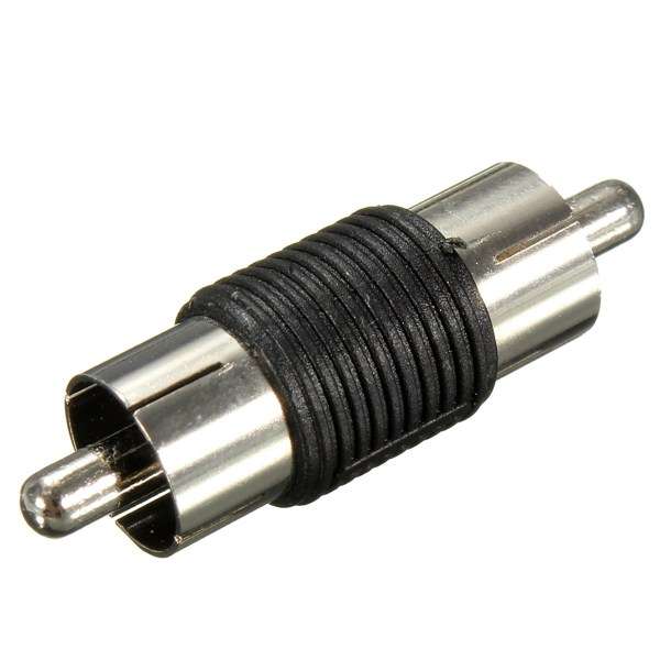 Male to Male RCA Phono Coupler AV Audio Adapter Connector Nickel