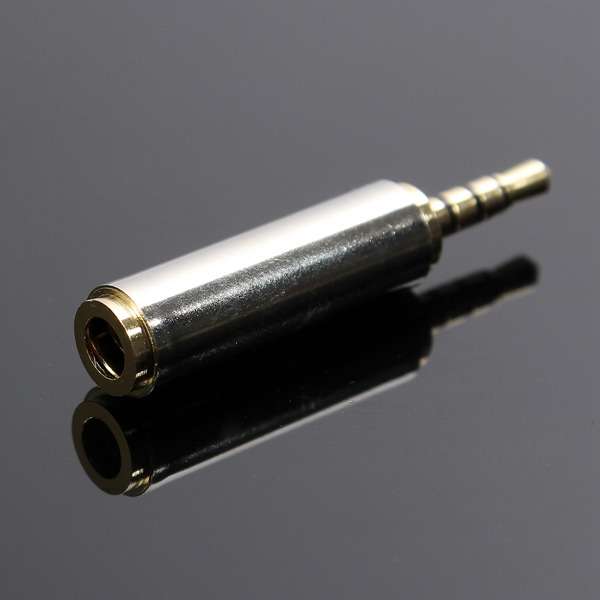 2.5mm Male To 3.5mm Female Stereo Headphone Mic Audio Jack Adapter
