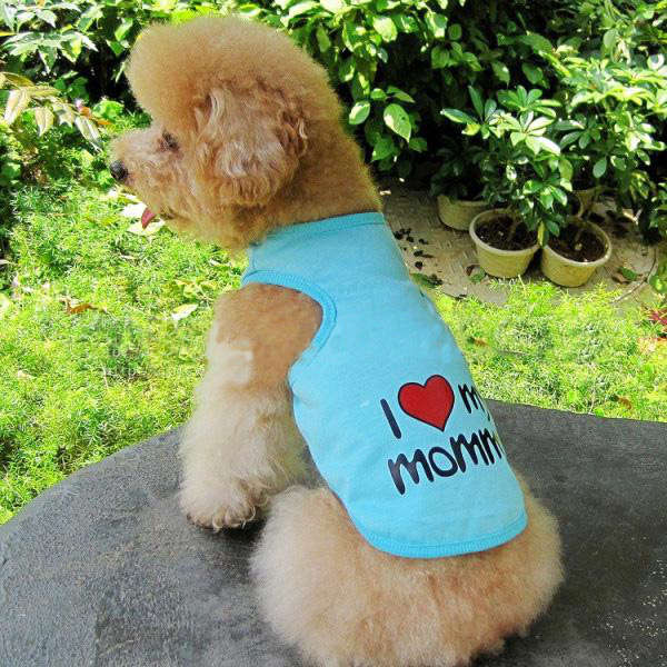 4 Colors I Love My Mommy/Daddy Pet Lovely Doggy Vest Dog Clothes