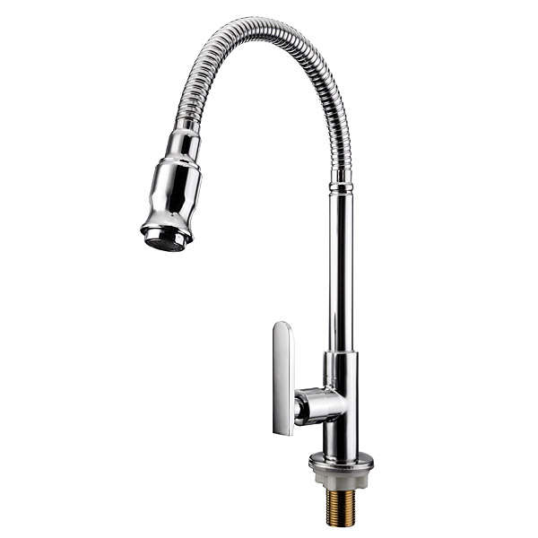 Flexible Chrome Brass Pull Out Spring Kitchen Sink Single Lever Faucet