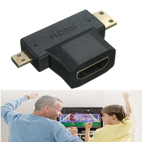 1080p HDMI Female to Mini Micro HDMI Jack Male V1.4 90 Degree Adapter