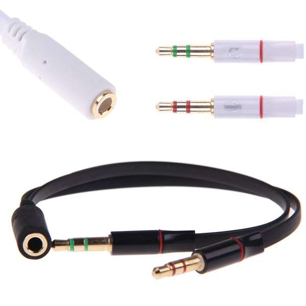 3.5mm  Audio Mic Y Splitter Cable Headphone Adapter Female to 2 Female