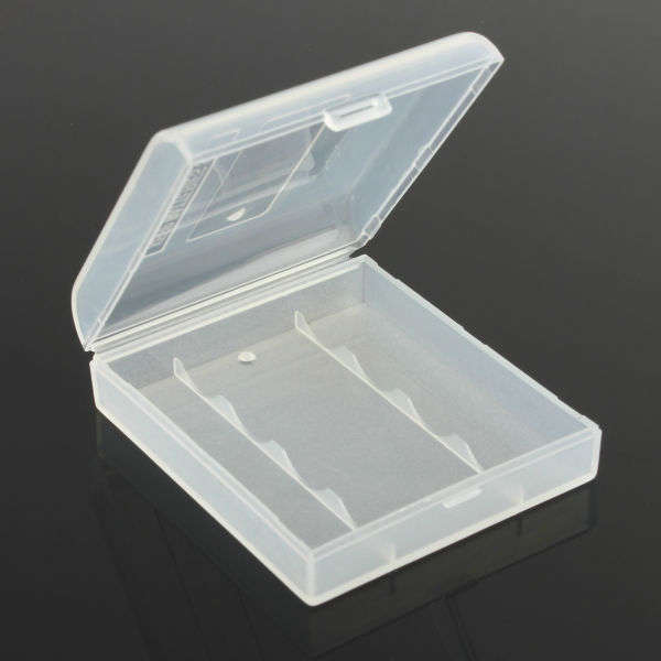 Plastic Hard White Battery Case Storage Box for 4x14500/AAt
