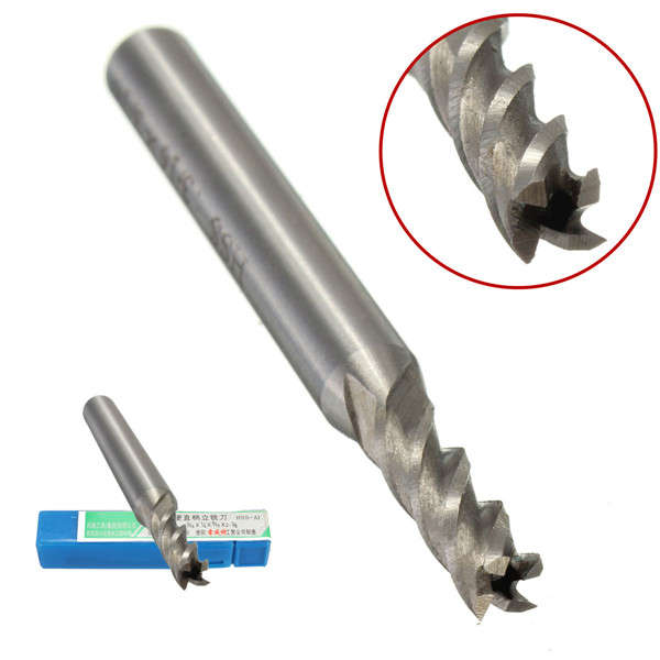 HSS 4 Flute End Milling Cutter Drill Bit 3/16x1/4 Inch Straight Shank Engraving Tool