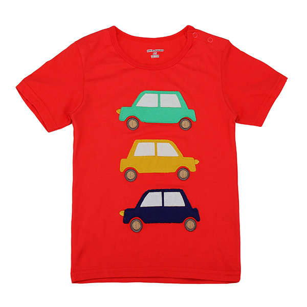 2015 New Little Maven Lovely Car Baby Children Boy Cotton Short Sleeve T-shirt Top