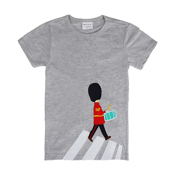 2015 New Lovely Drum Boy Baby Children Boy Pure Cotton Short Sleeve T-shirt Top