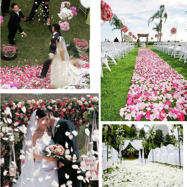 400PCS Wedding Artificial Simulation Rose Petals Romantic Decoration