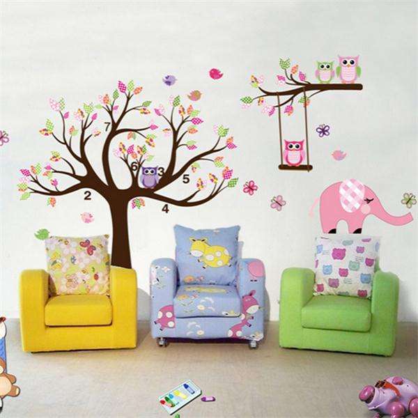 Removable Owl Tree Branch Vinyl Art Wall Sticker Home Decal Decor Baby 200x142cm