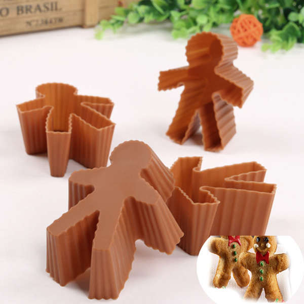 4pcs Silicone man shape Cake Cupcake Mold Muffin Jelly Molds Mould