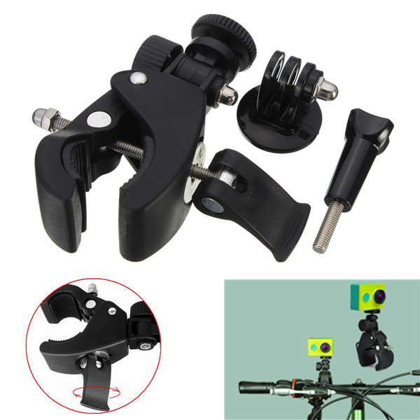Bike Handlebar Clamp Roll Bar Mount With Adapter For Gopro 2 3 3 Plus 4 XiaoMi Yi SJcam