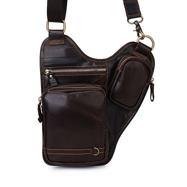 Genuine Leather Cowhide Messenger Bags for Men Shoulder Crossbody Bag