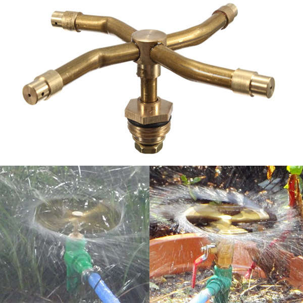1/2 Inch Brass Rotation Sprinkler Garden Lawn Watering Irrigation Spray Nozzle