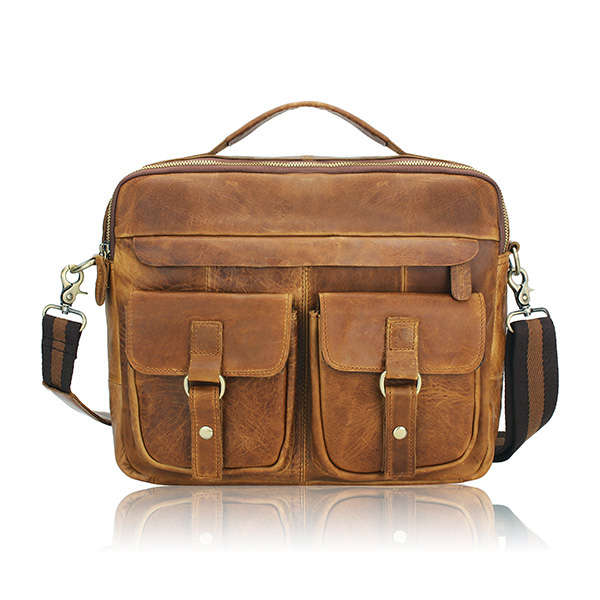 Men's Retro Casual Bag Leather Business Shoulder Messenger Bag