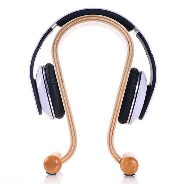 Samdi U Shaped Wooden Headset Hanger Earphone Holder Stand