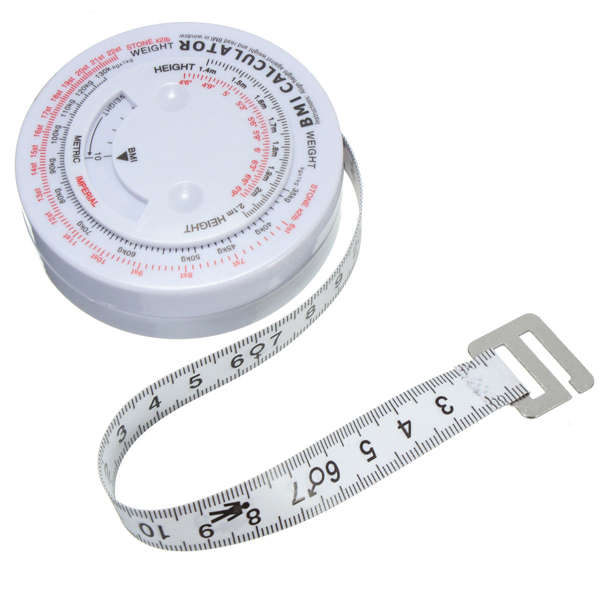 BMI Body Mass Index Retractable Tape Measure & Calculator For Diet Weight Loss