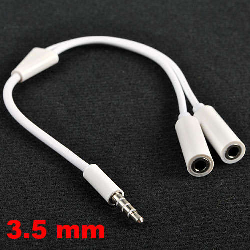 NEW 3.5mm Jack Headset Headphone Audio Splitter Adapter