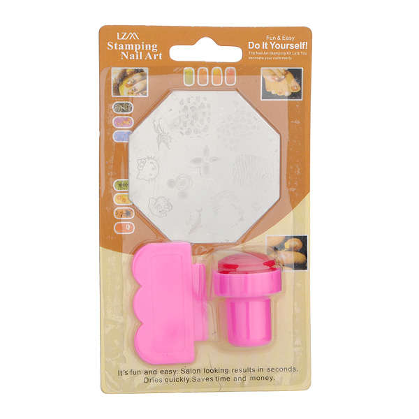 New 3 in 1 set Nail Art Stamping + Stamp Tools + Scraping Knife