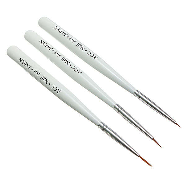 3pcs Acrylic Nail Art Brush Painting Polish Drawing Pen Tools