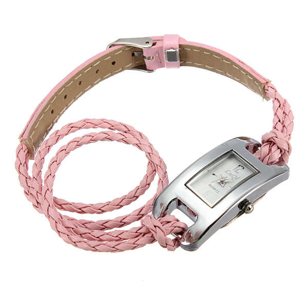 Weaving Braided Knit Strap Quartz Bracelet Wrist Watch 8 Color