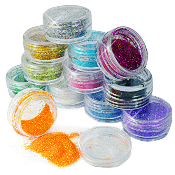 12 Colors Acrylic Nail Art Tips Glitter Powder Dust
