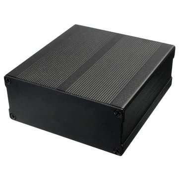 Black Aluminum Case DIY Project Electronic Line Protection Box 10x9.7x4cm