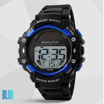 SKMEI 1129 LED Digital Solar Power Multi-function Waterproof Men Sport Wrist Watch