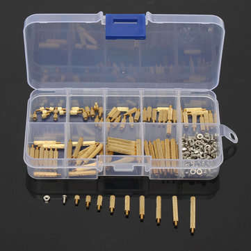 270pcs PCB M2 Male Female Threaded Brass Spacer Standoffs Screw Nut Assortment Set