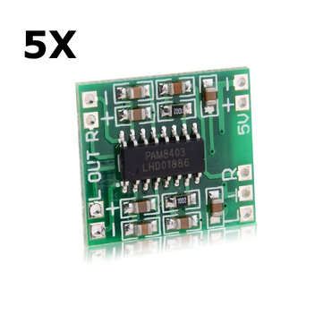 5pcs PAM8403 Miniature Digital USB Power Amplifier Board 2.5V - 5V D Type 2 x 3W
