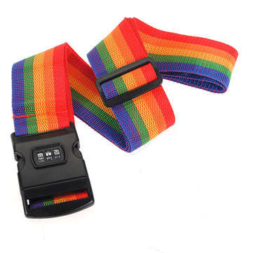 Password Lock Luggage Suitcase Bag Strap Band Belt with Name Tag