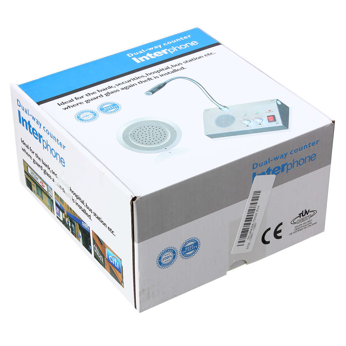 Bank/Office/Store/Station Window Dual Way Counter Intercom Interphone System - 0.87kg