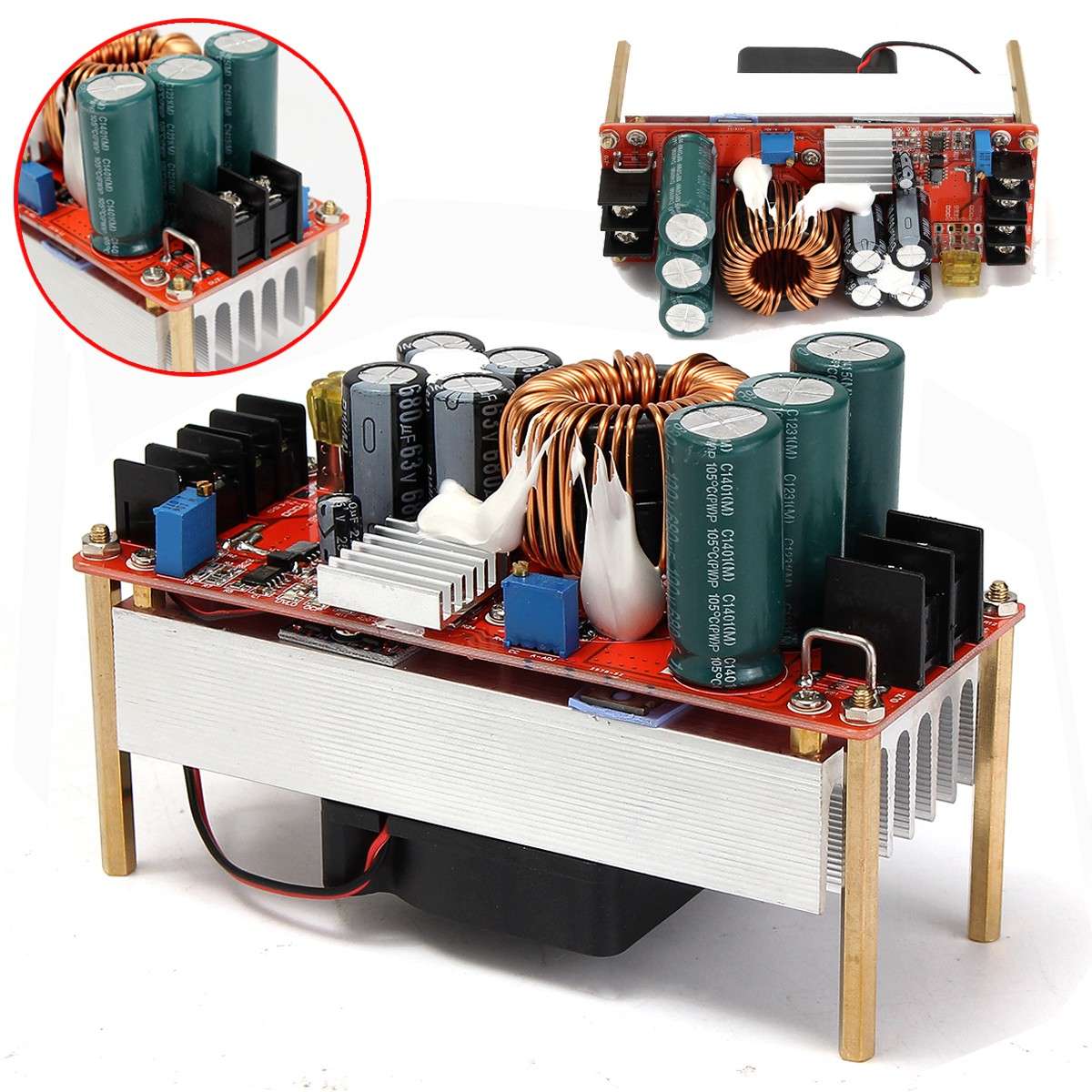 DC10-60V 30A 1500W To 12-90V Boost Converter Step Up Power Supply Module - 0.46kg